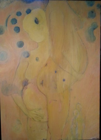 5/2015 työkaverille lahjaksi maalattu "Odotus"