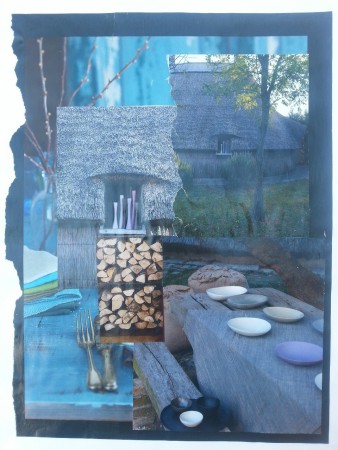 Kollaasityö 2015. Ensimmäisiä lehtileikesommitelmiani.